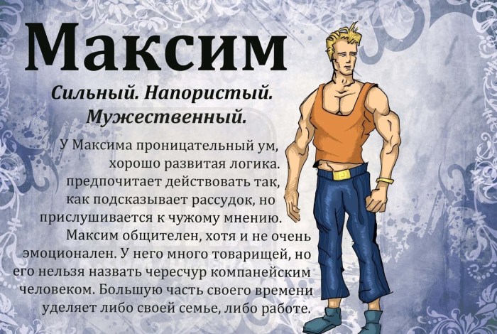 The secret of the name Maxim