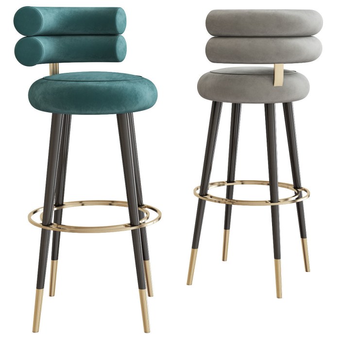 The bar stool is rotating