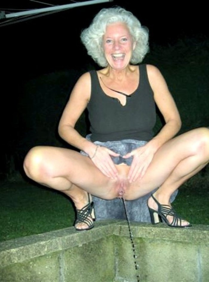 Elderly hairy in pantyhose