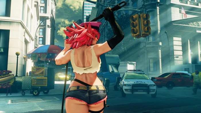 Bikini girls on the street