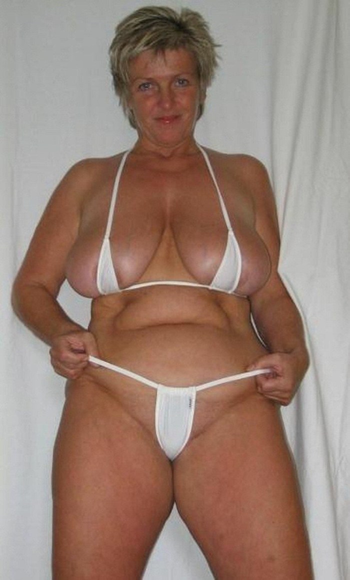 Naked adult women in extreme swimwear