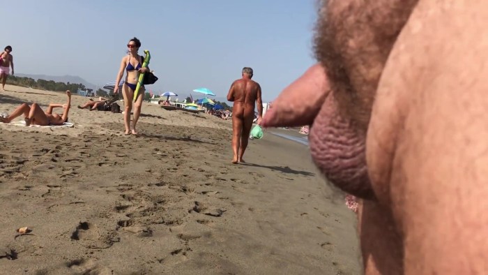 Erection on the nudic beach