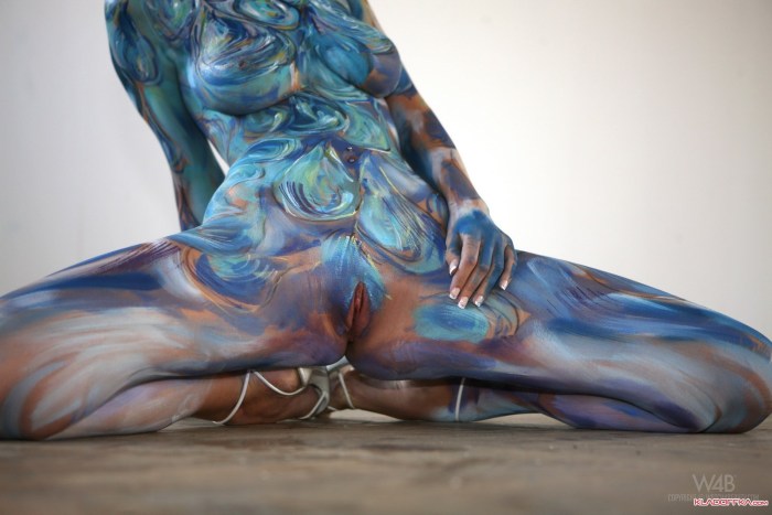 Painted girls with paints