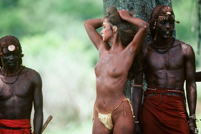 White girl in the African tribe