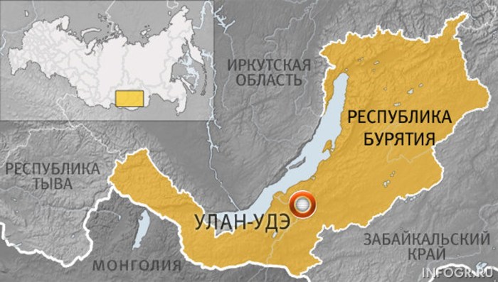 Map of the Kurumkan district of the Republic of Buryatia