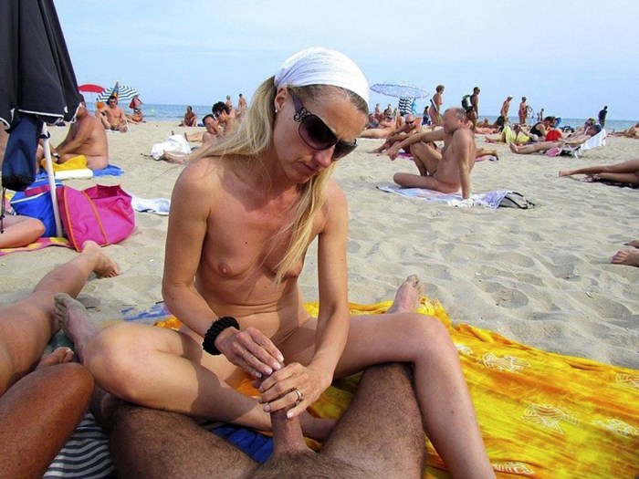 Debauchery on a public beach
