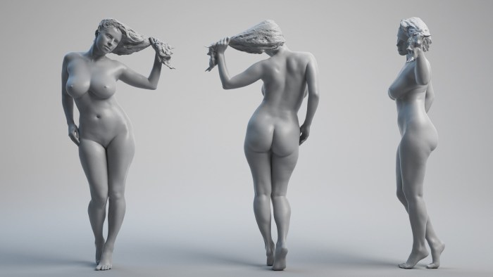 The most unusual female figures are naked