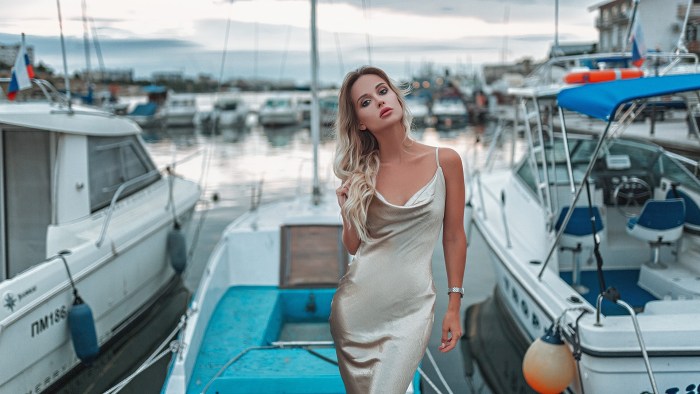 Girl on a yacht