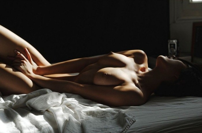 The girl undresses in the spa