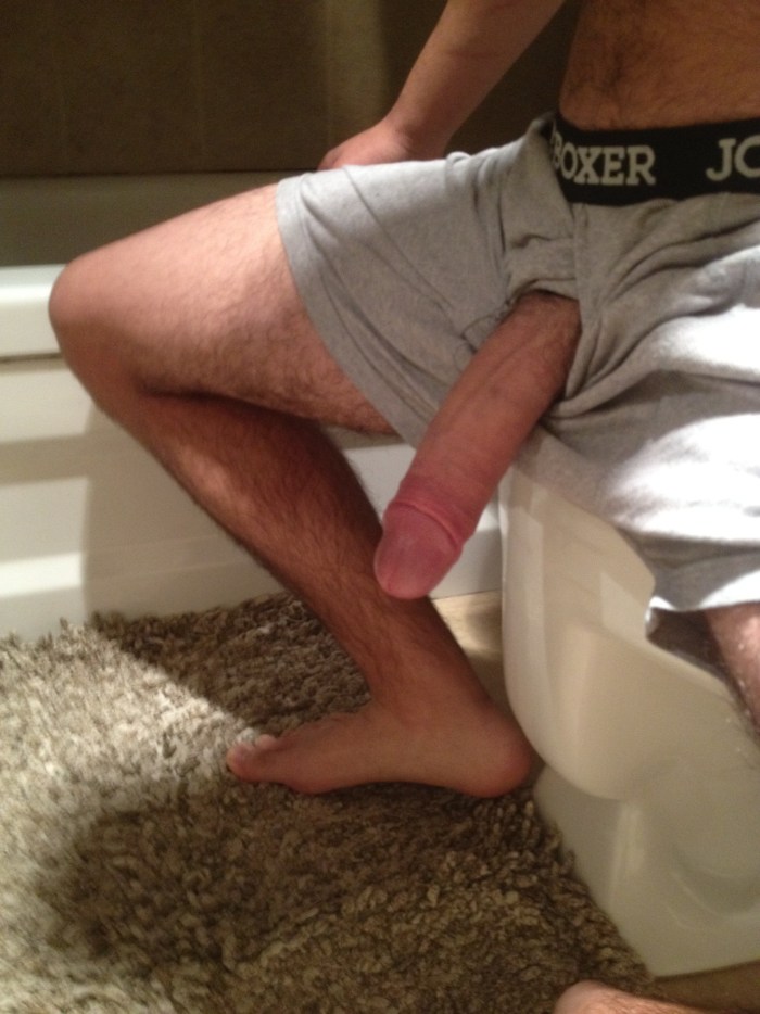 Giant member in shorts