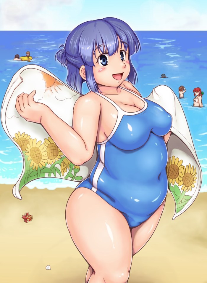 Anime chubby in swimsuits