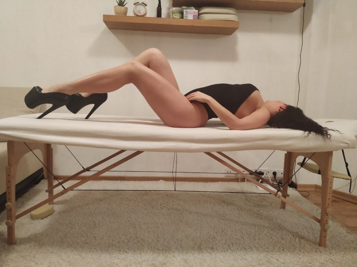 Massage table for erotic massage