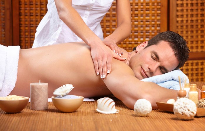 Man in the spa salon