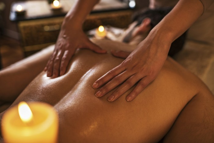 Intimate massage to a girl