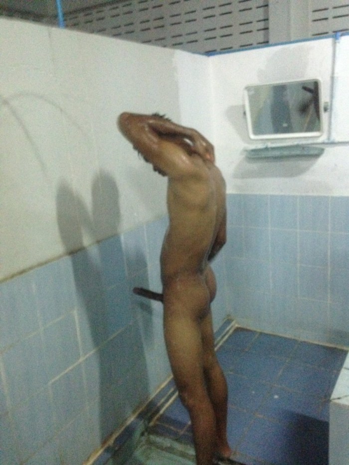 Naked men in a public bath