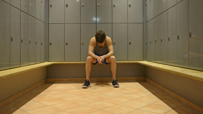 Male locker room shower