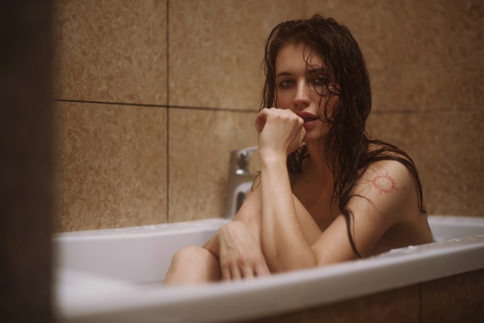 Photo shoot in the bathroom
