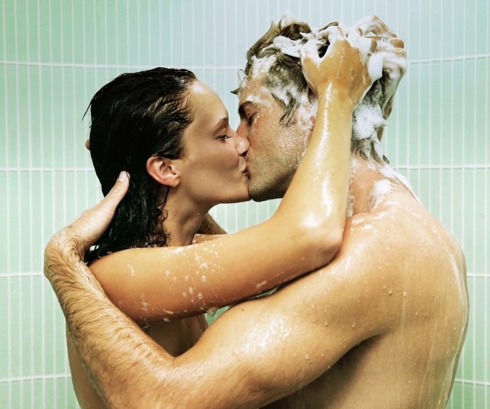 Man and woman in the bath