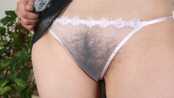 Transparent panties close -up