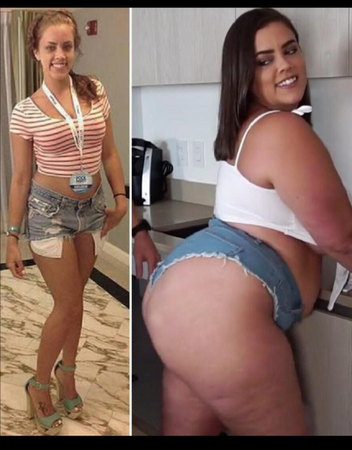 Fat women in white underpants