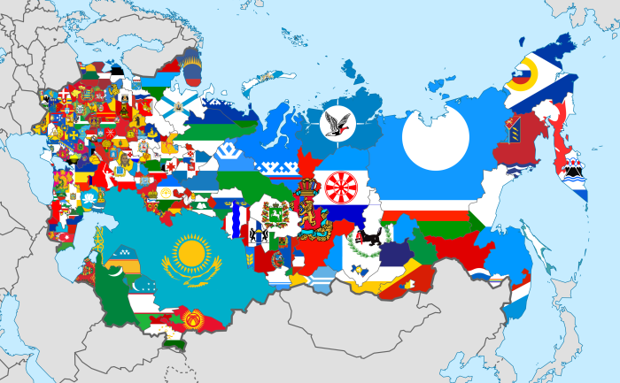Card of time zones of the USSR 1980