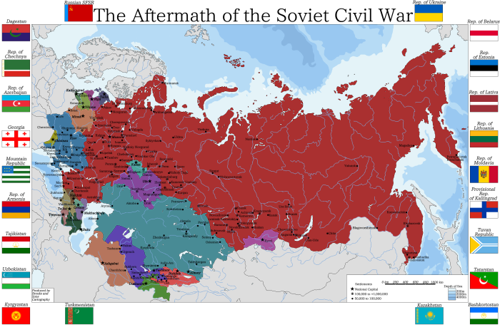 USSR map with republics Vector