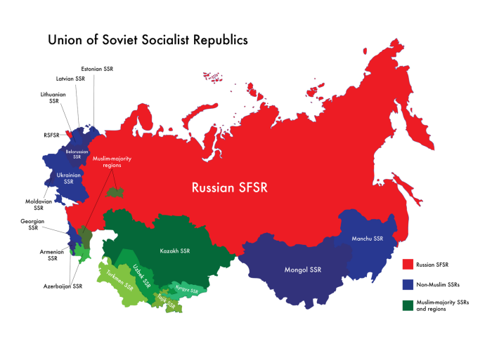 The borders of the USSR in 1924 map