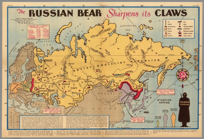 Map of the USSR with the republics of Cherno White