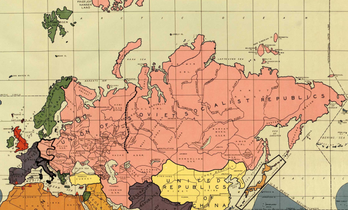 Map of the resettlement of peoples in the USSR