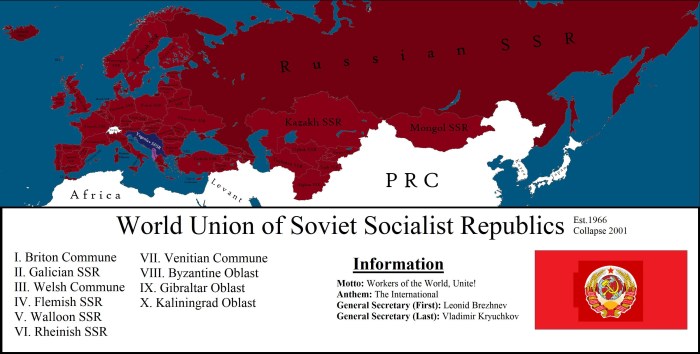 Map of the USSR with the republics 1950
