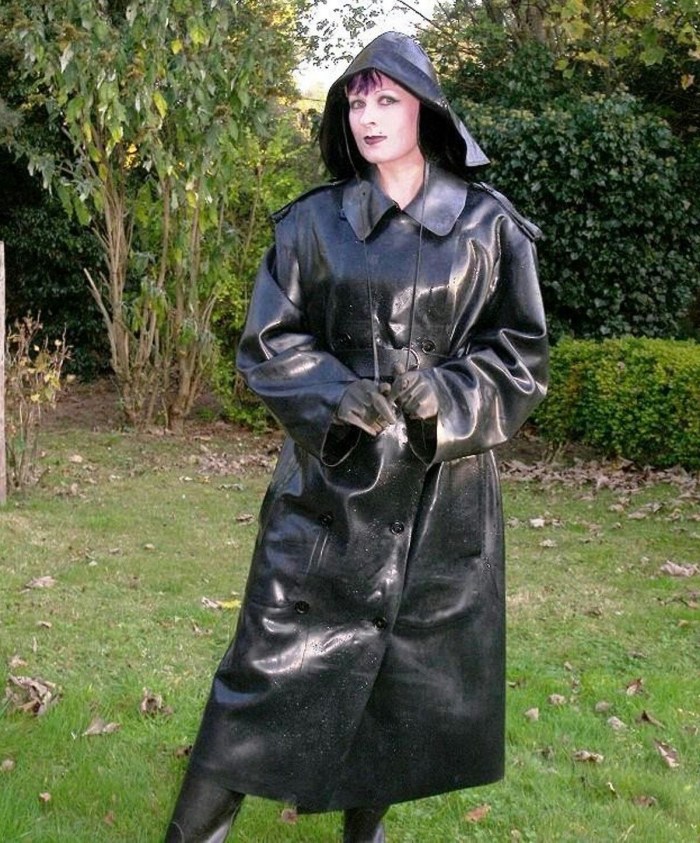 Black PVC Raincoat & Black Rubber