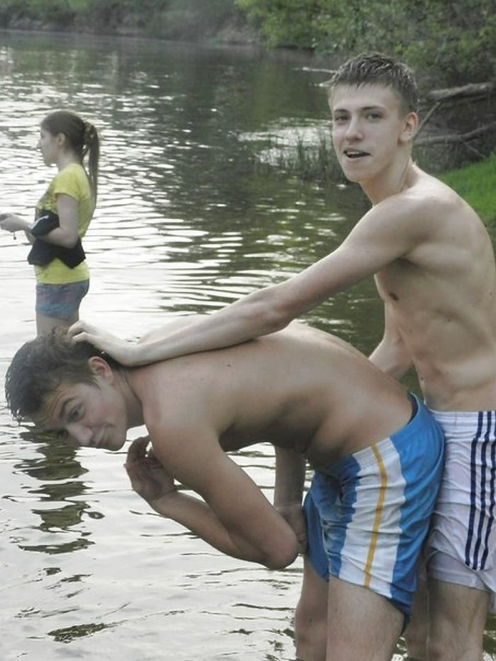 Group orgy near the pool