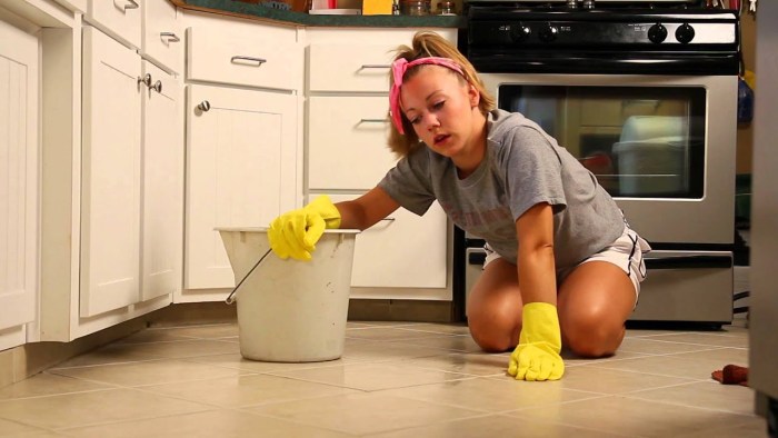 Girl for cleaning