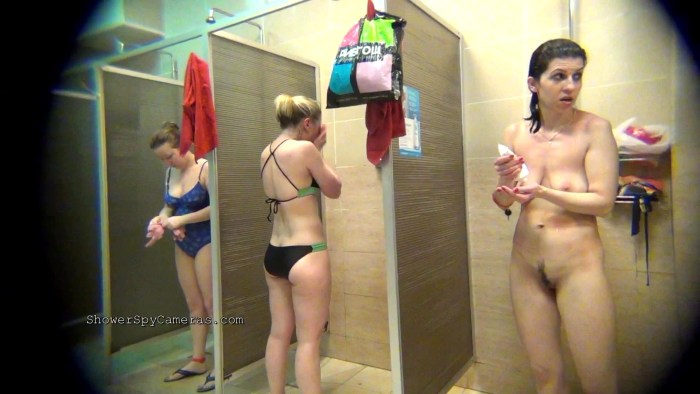 Camera in a female shower