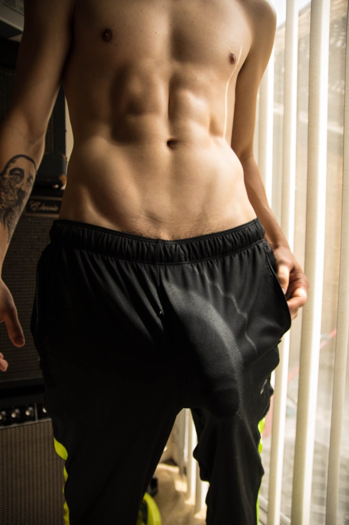 Boys in shorts with large