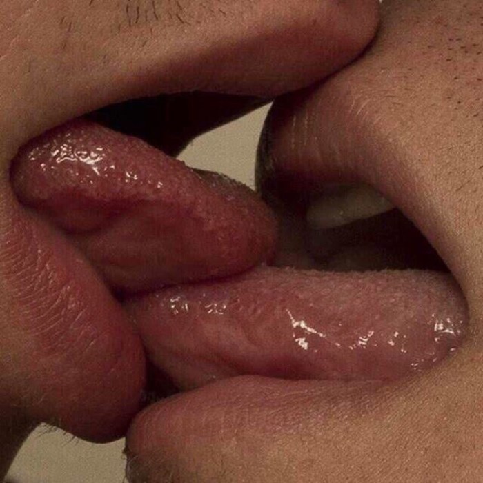Juicy kiss with tongue