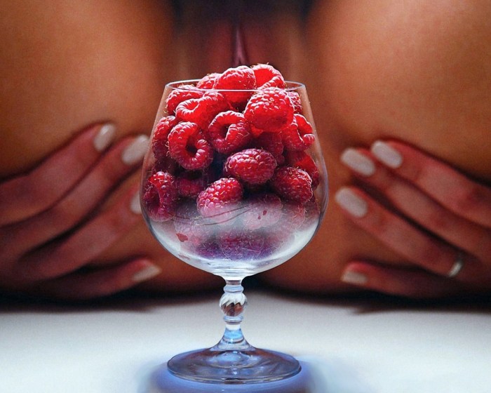 Girl with a cherry on the clitoris