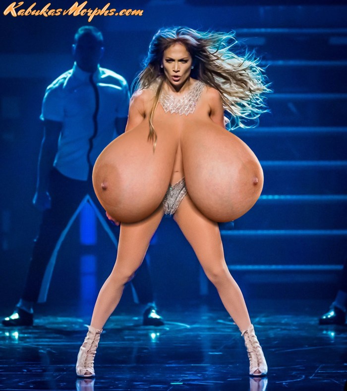 Huge boobs of a gangbang
