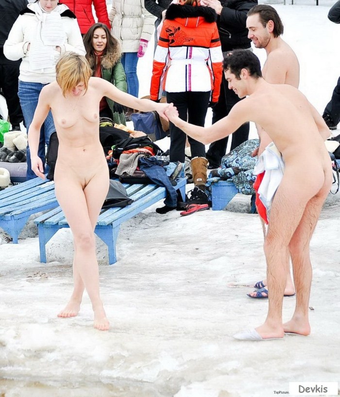 Epiphany bathing topless
