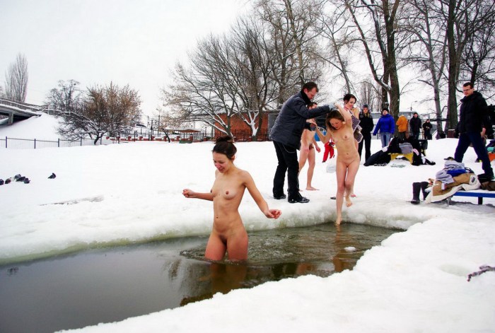 Epiphany bathing naked