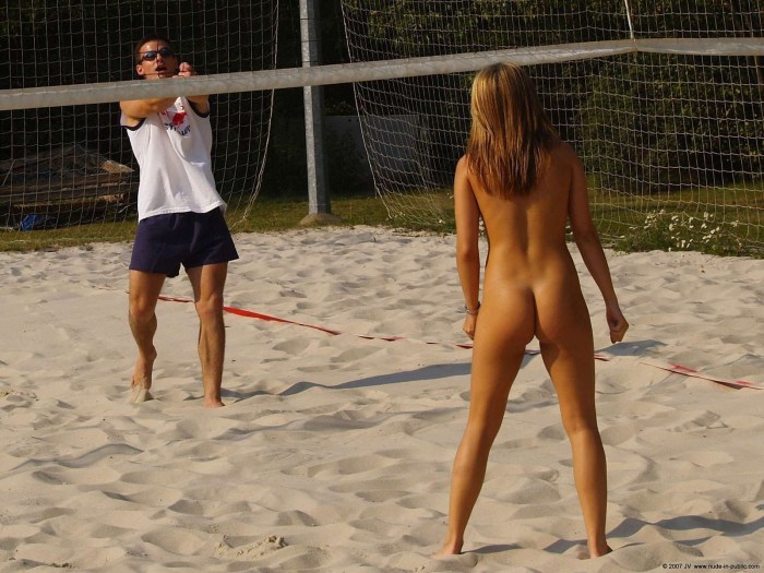 Beach volleyball girl Topless
