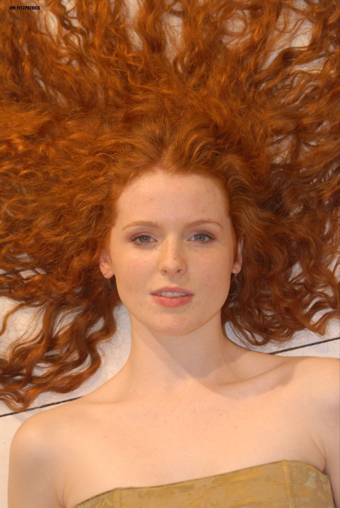Curly Redhead Curvy Woman on the Sofa Nude 2004