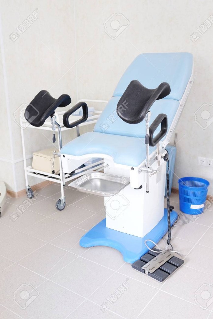 Gynecological chair drawing