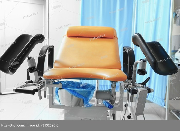 Gynecological examination on an armchair