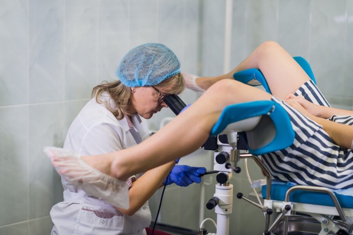 The process of gynecological examination