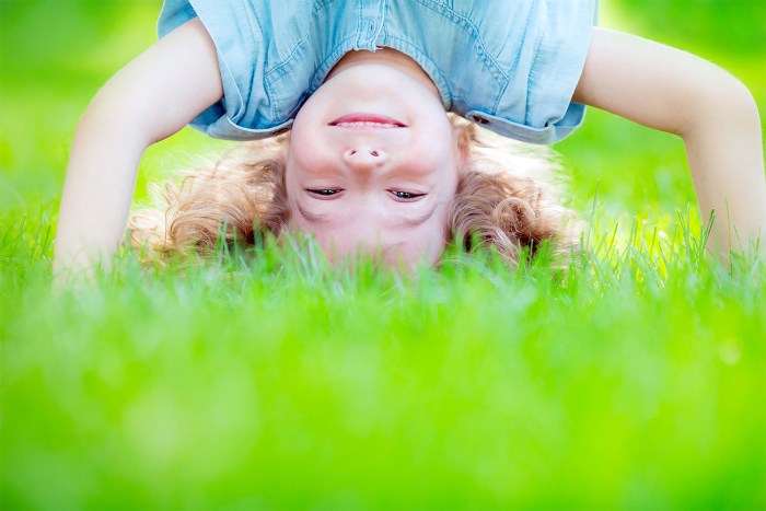Girl upside down