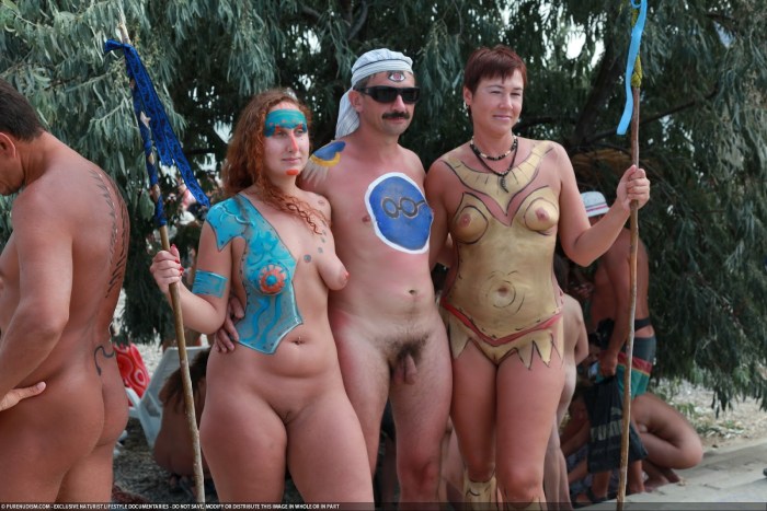 Naked mature swingers on the beach