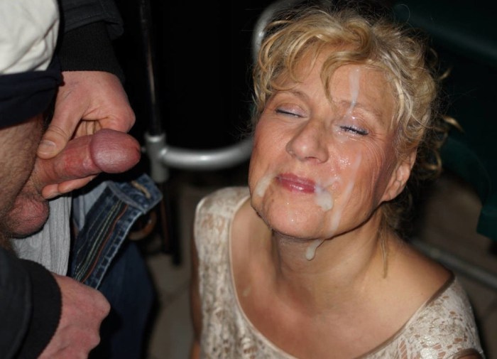 Cum on face to adults