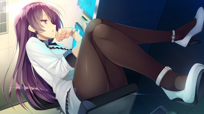Beautiful legs in stockings anime