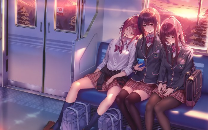 Anime schoolchildren